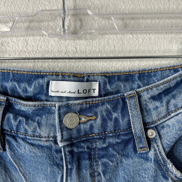 LOFT Petite High Rise Wide Leg Jeans Bright Mid Indigo Wash 28/6 - Picture 6 of 12